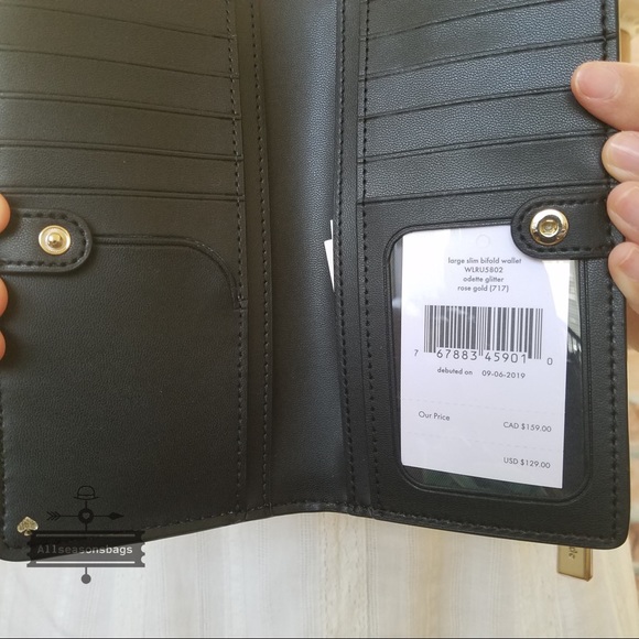 Kate spade large slim bifold wallet glitter - Picture 6 of 7